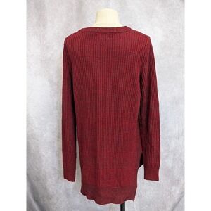 Mossimo Supply Co Womens Burgundy Marl Knit Crewneck Tunic Sweater Medium